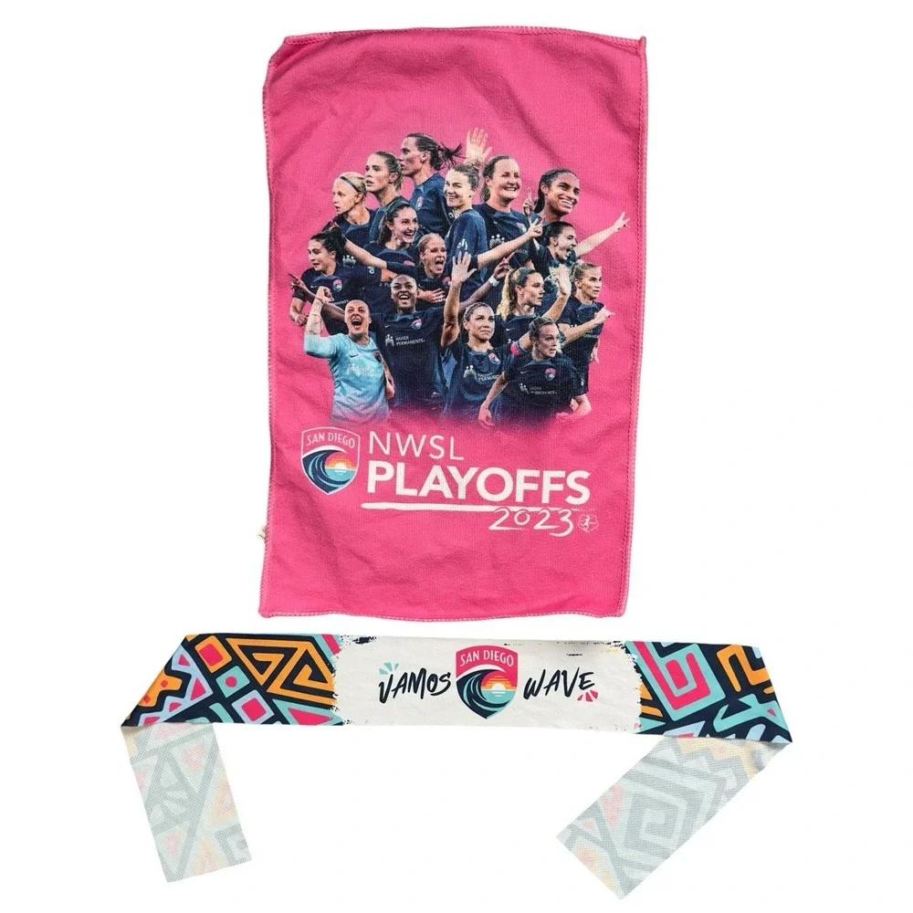 San Diego Wave FC Rally Towel Scarf 2022 2023 NWSL Playoffs Snapdragon Lot of 7 - Picture 7 of 10